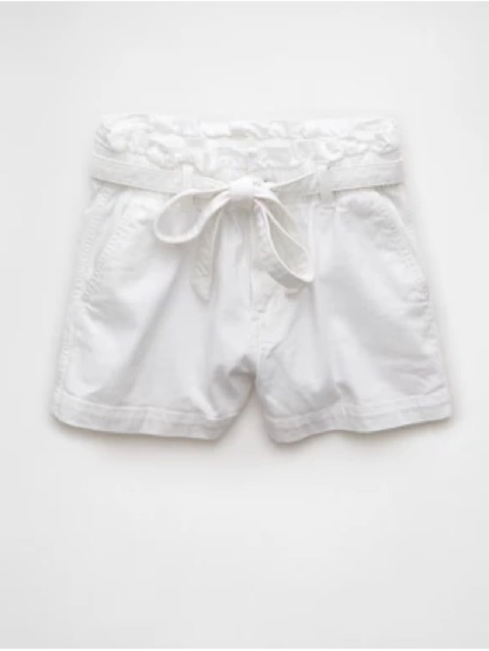 American Eagle Outfitters White Paperbag Tie-Waist Shorts